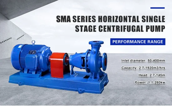 SMA 시리즈 수평 끝 흡입 베어 샤프트 물 공급 시스템을 위한 산업용 원심 워터 모터 펌프
